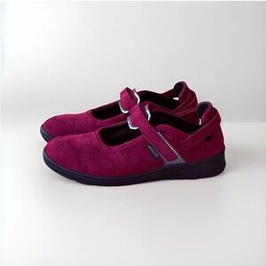 Mephisto Rejine Runoff Air Jet Red Nubuck Leather Mary Jane Comfort Shoes US 9